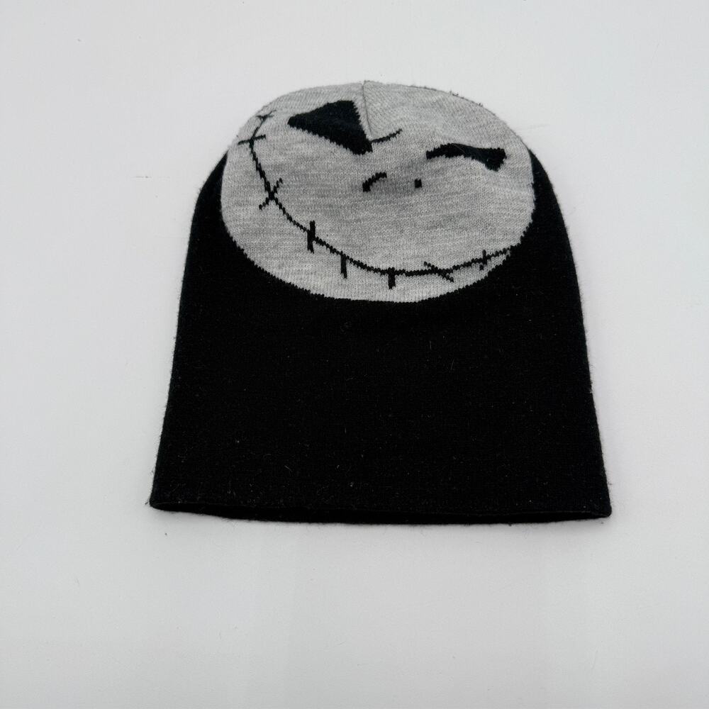Disney Nightmare Before Christmas Jack Skellington Beanie Hat Black Knit Cap